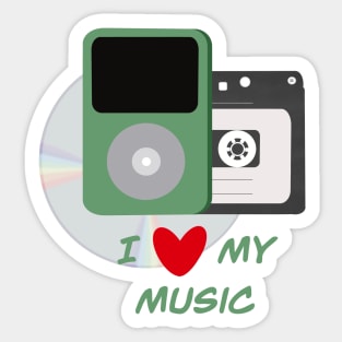 I Love My Music - Green Sticker